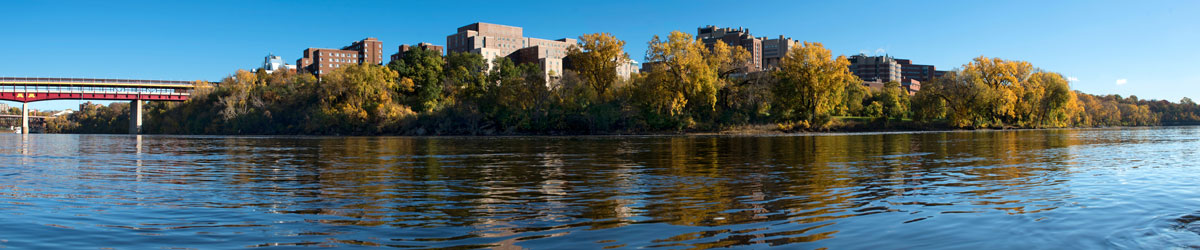 Panoramic View of the East Bank Campus across the Missippi River