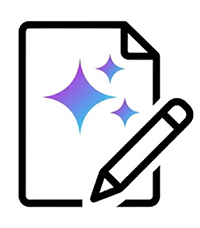 icon of paper pencil and stars representing GenAI